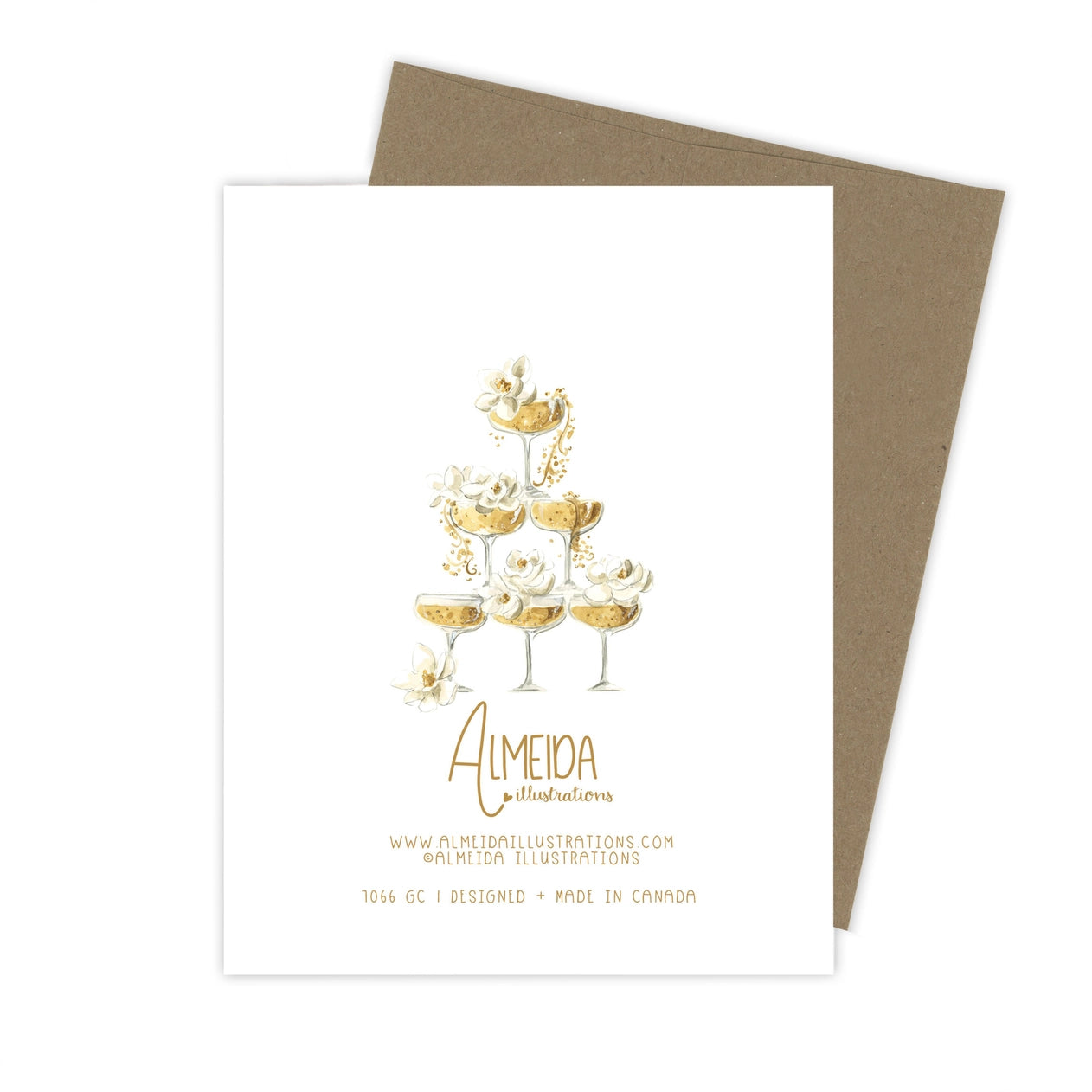 Almeida Illustrations Card - Cheers Champagne Tower