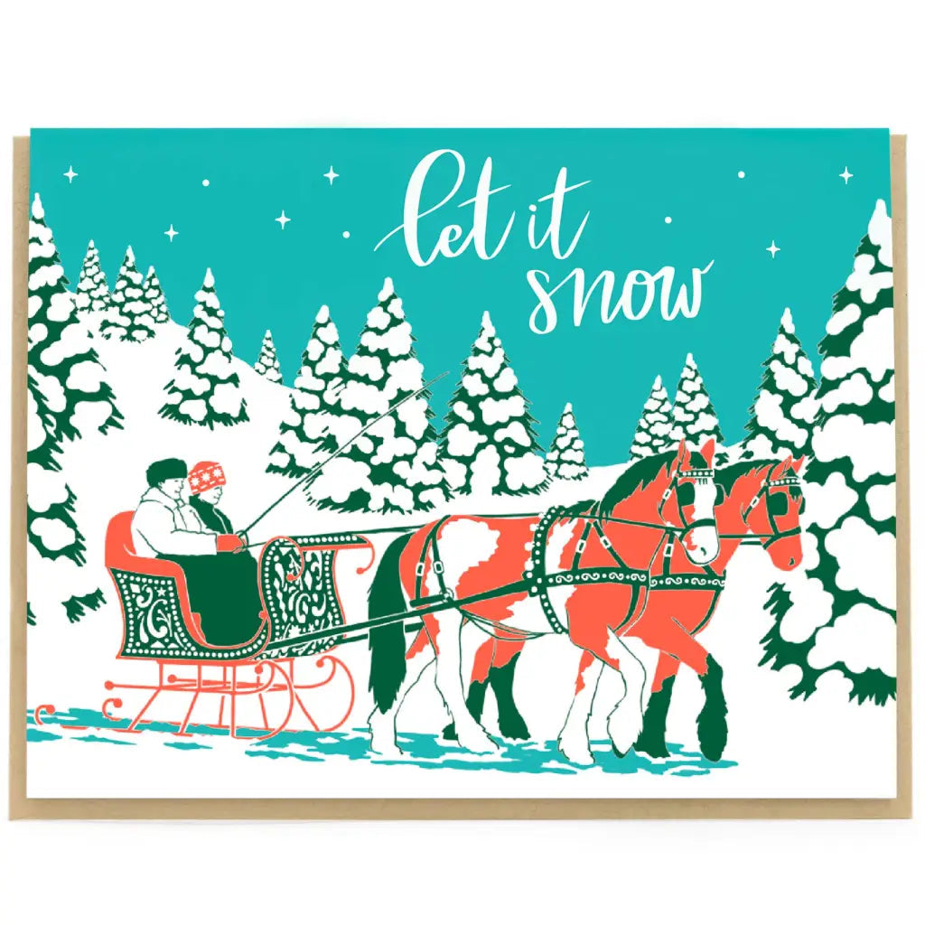 Porchlight Press Card - Carriage Ride in Snow