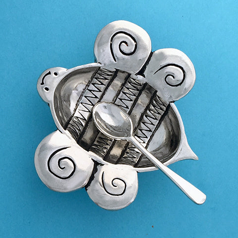 Basic Spirit Handmade Pewter Salt Cellar w/ Spoon