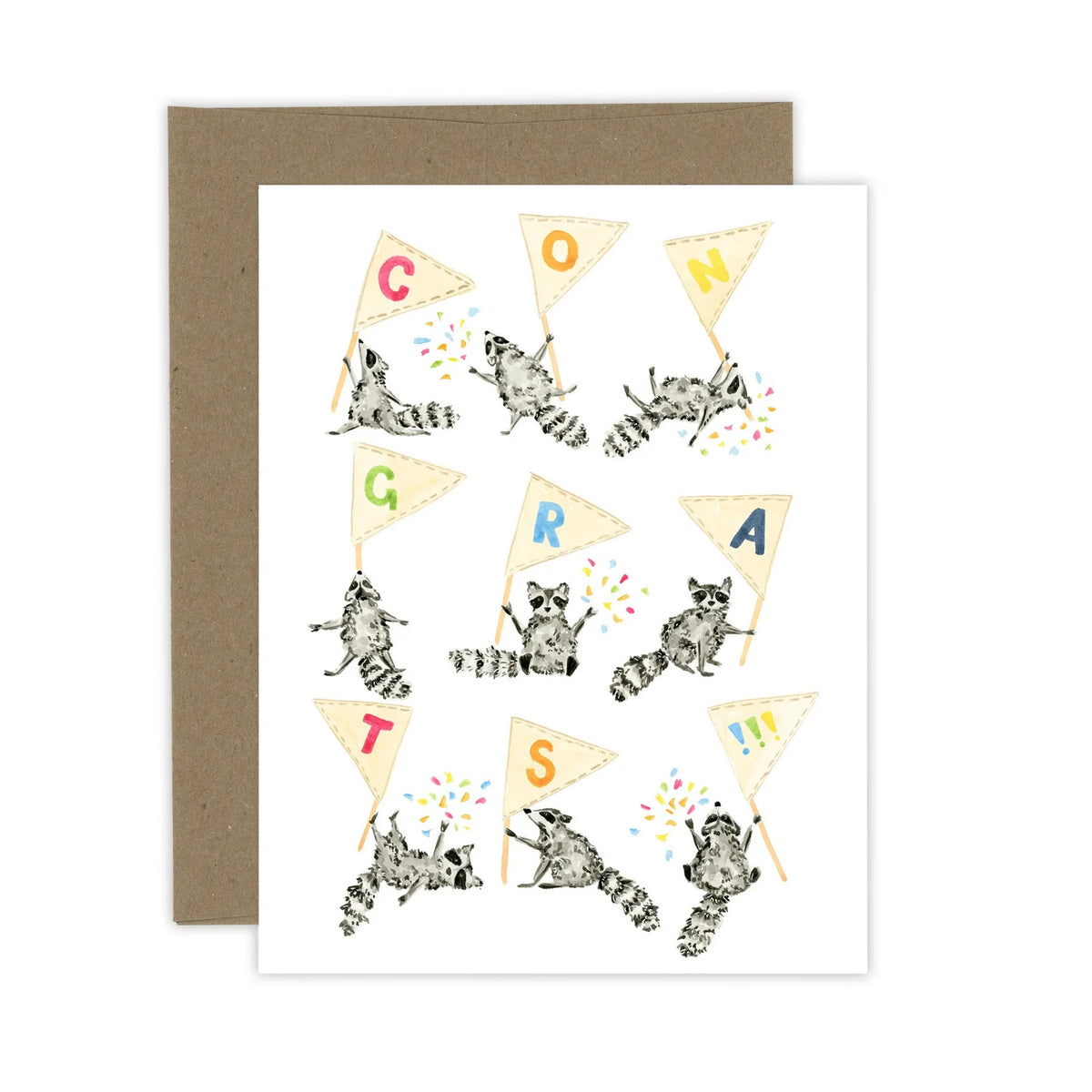 Almeida Illustrations- Raccoon Congratulations