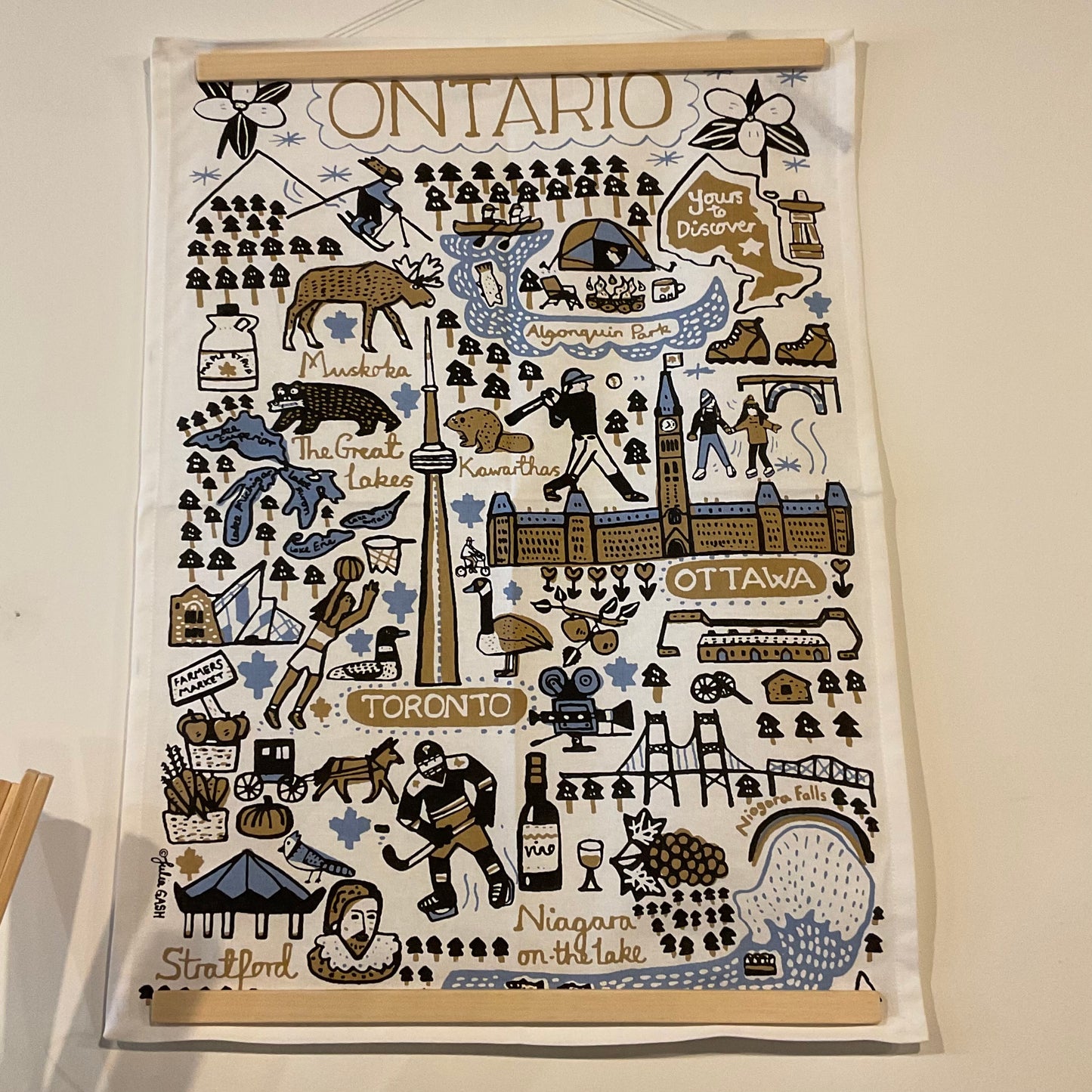 Julia Gash Toronto Cityscape Natural Cotton Tea Towels