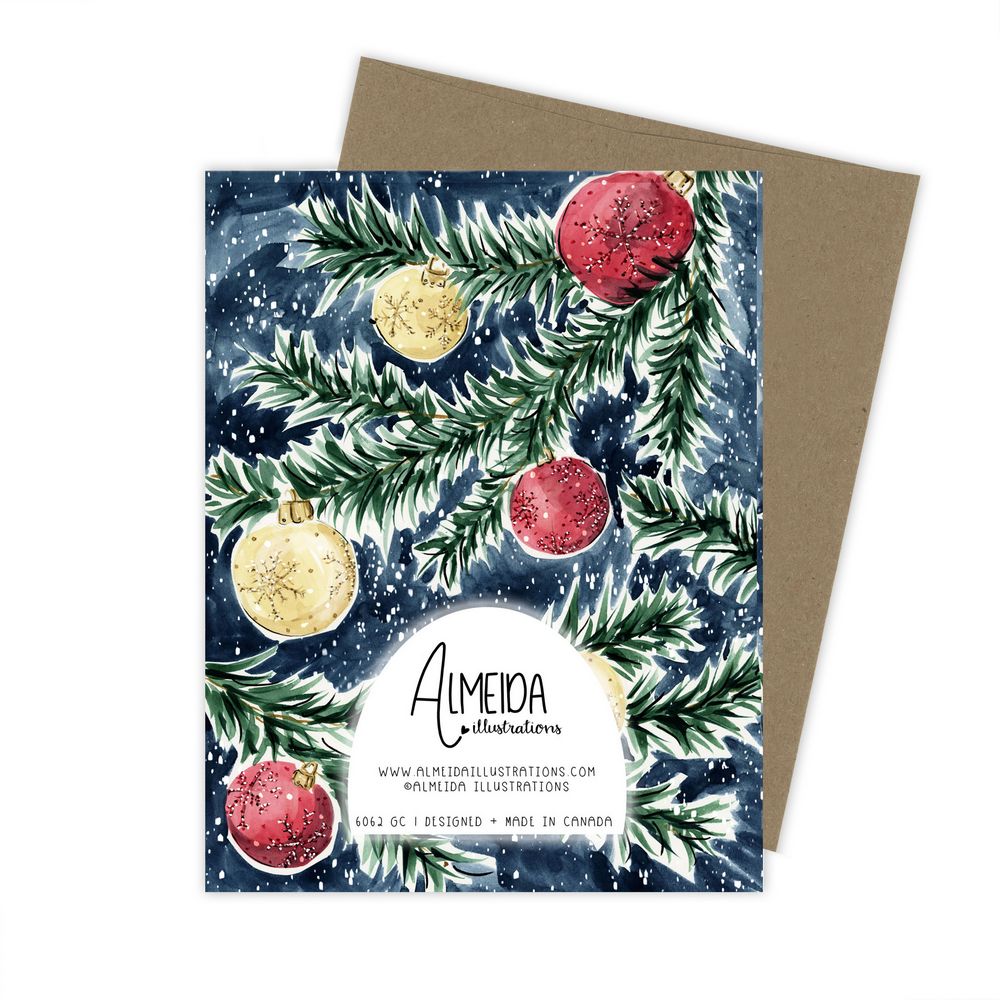 Almeida Illustrations Card - Christmas Ornaments