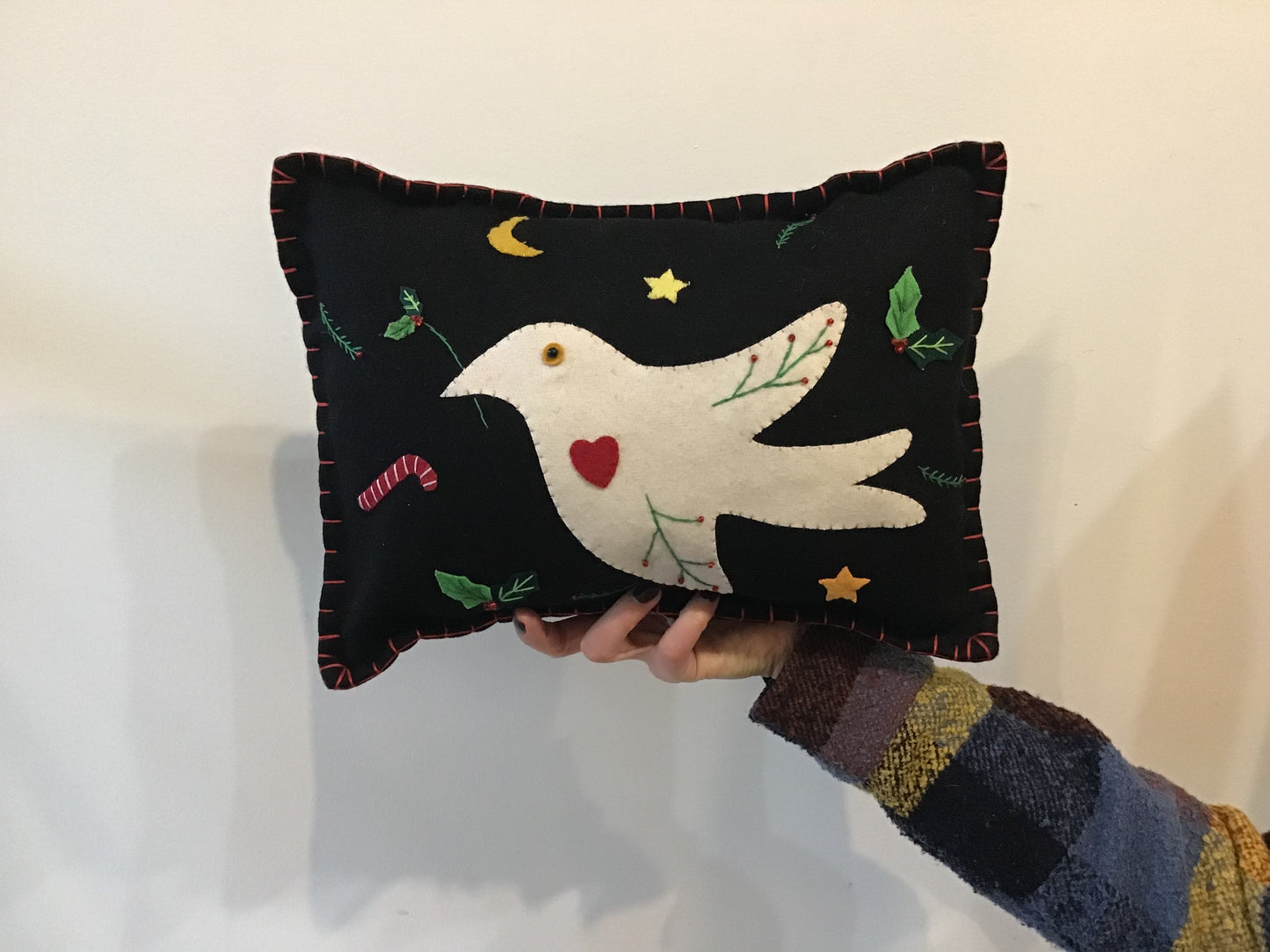 Handmade Stitch By Stitch Holiday Pillow
