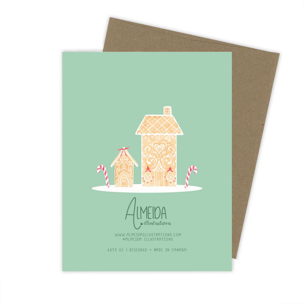 Almeida Illustrations Card - Gingerbread Houses