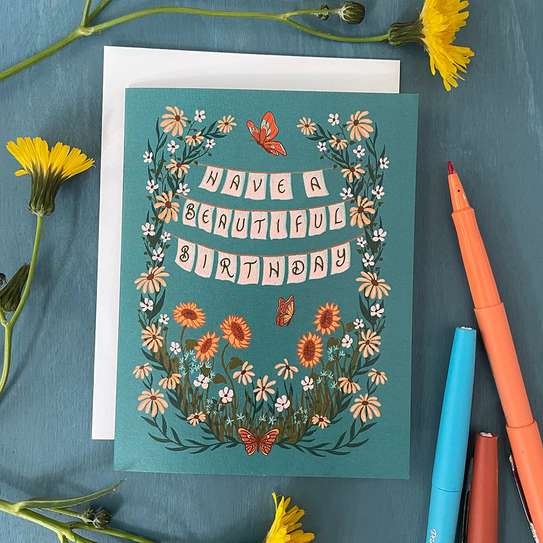 Carabara Designs Card - Beautiful Birthday