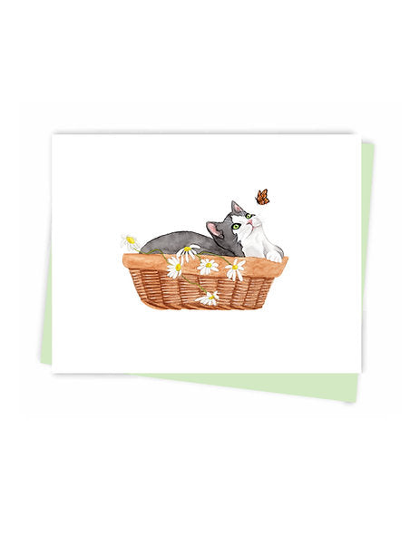 Hobeika Art Card - Cat in a Basket