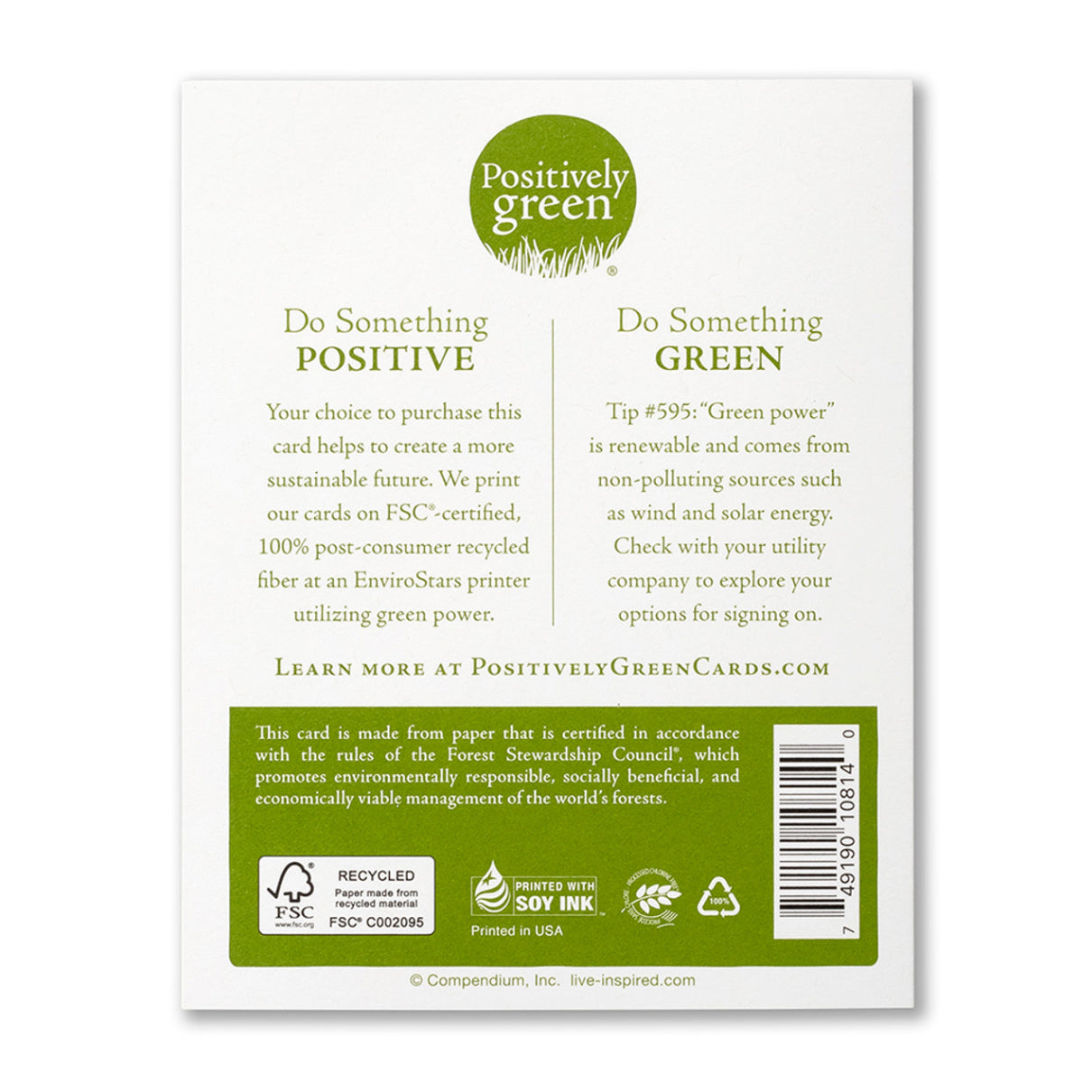 Positively Green Card - We are what we do (Galeano) - Thank you