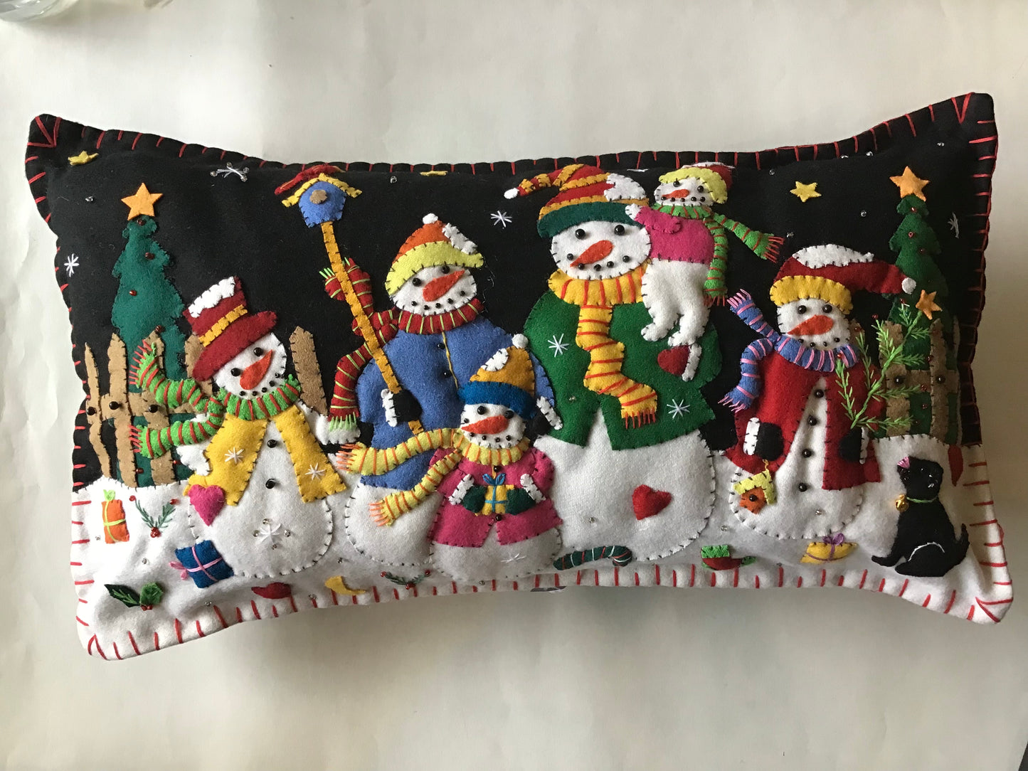 Handmade Stitch By Stitch Holiday Pillow