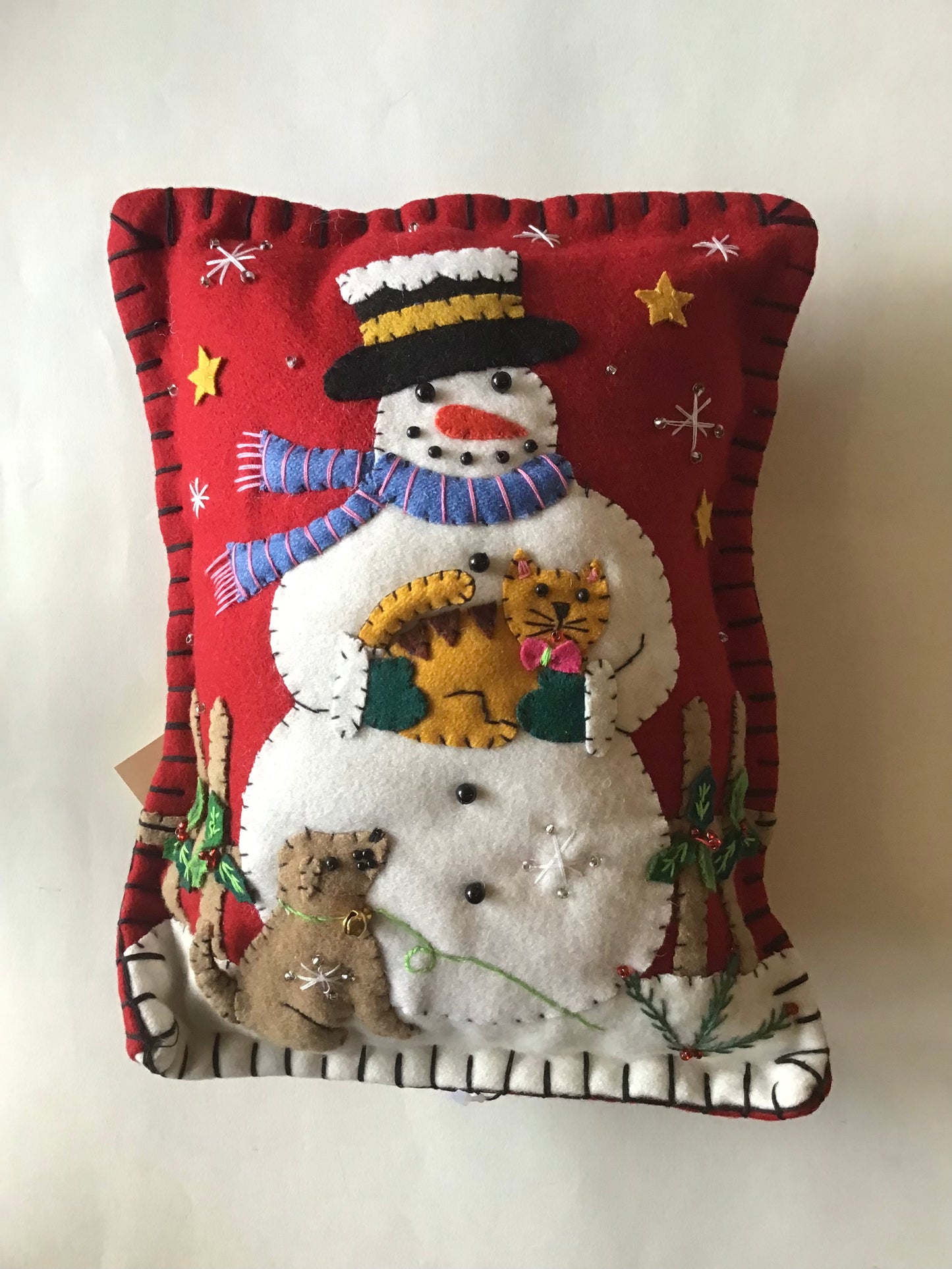 Handmade Stitch By Stitch Holiday Pillow