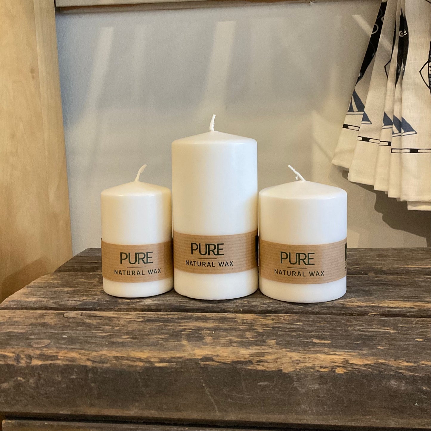 PURE Natural Wax Pillar Eco Candles (by Wenzel Kerzen)