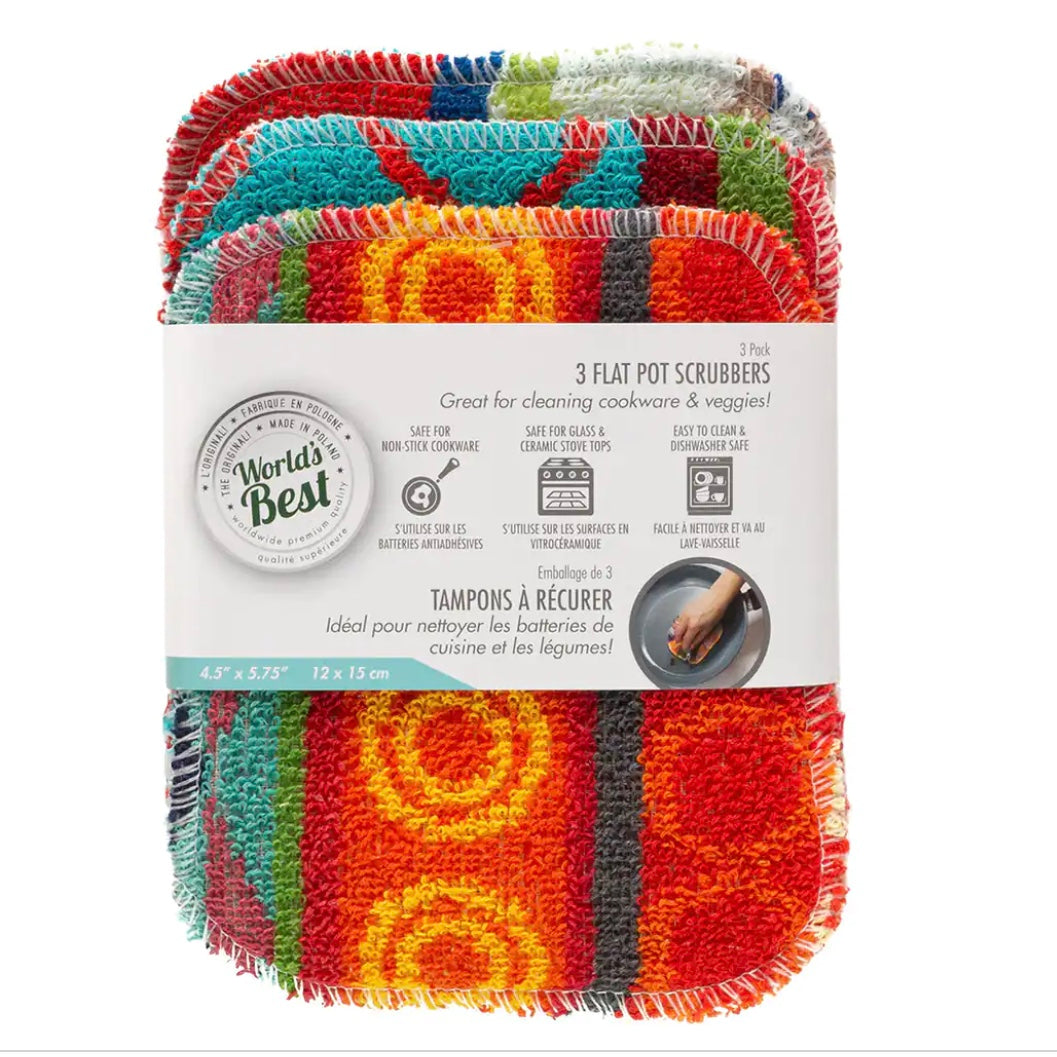 World's Best Foam Pot Scrubbers. Dishwasher Safe. Assorted Colors (6)