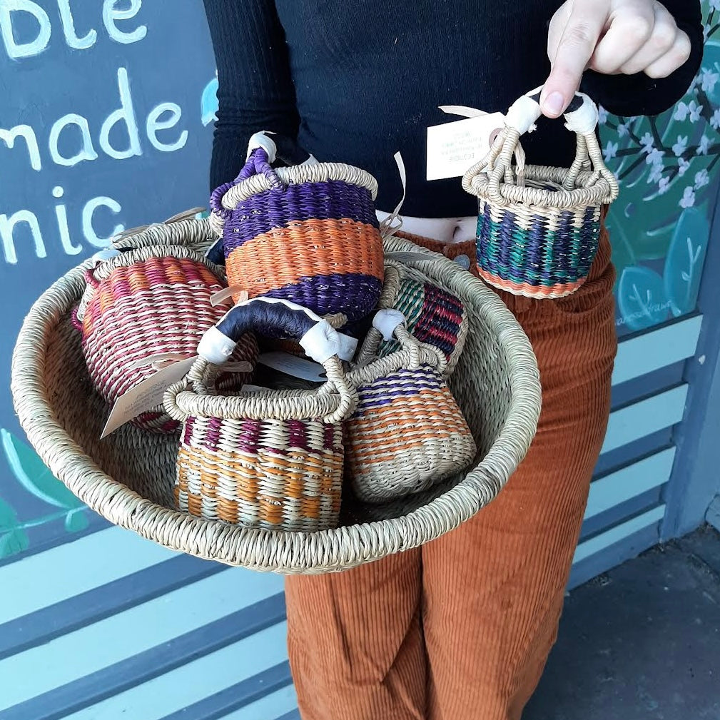 Big Blue Moma Hand Woven Teeny Tiny Basket