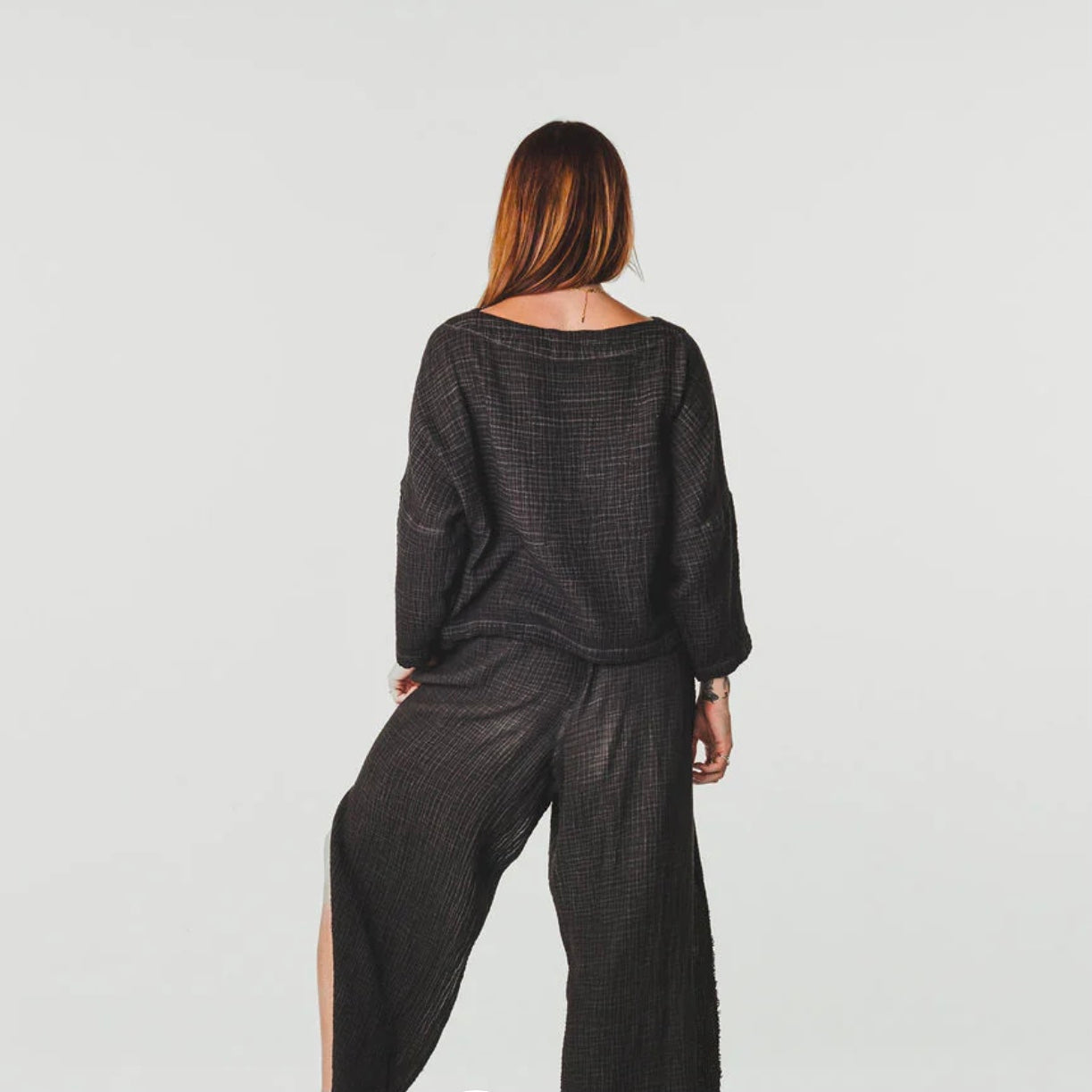 Pokoloko Crinkle Long Sleeve Boat Top