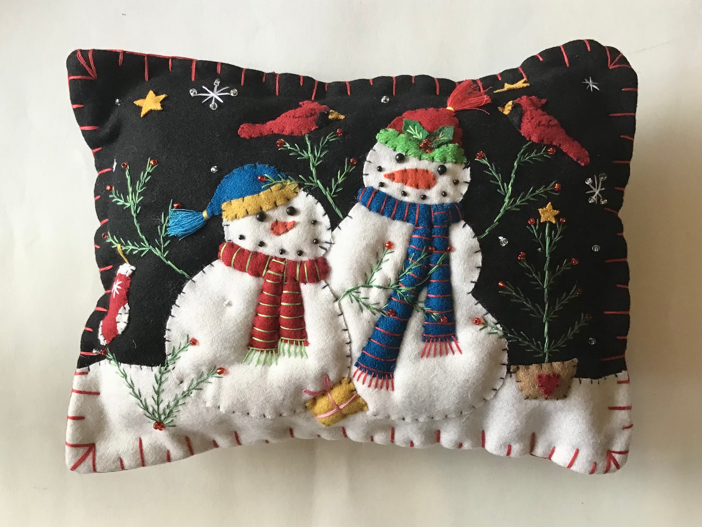 Handmade Stitch By Stitch Holiday Pillow