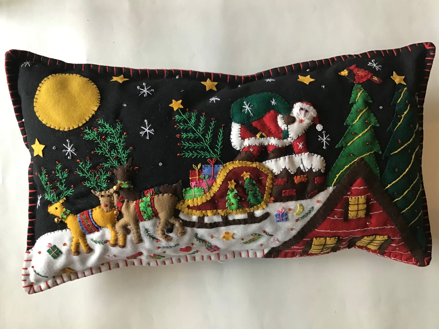 Handmade Stitch By Stitch Holiday Pillow