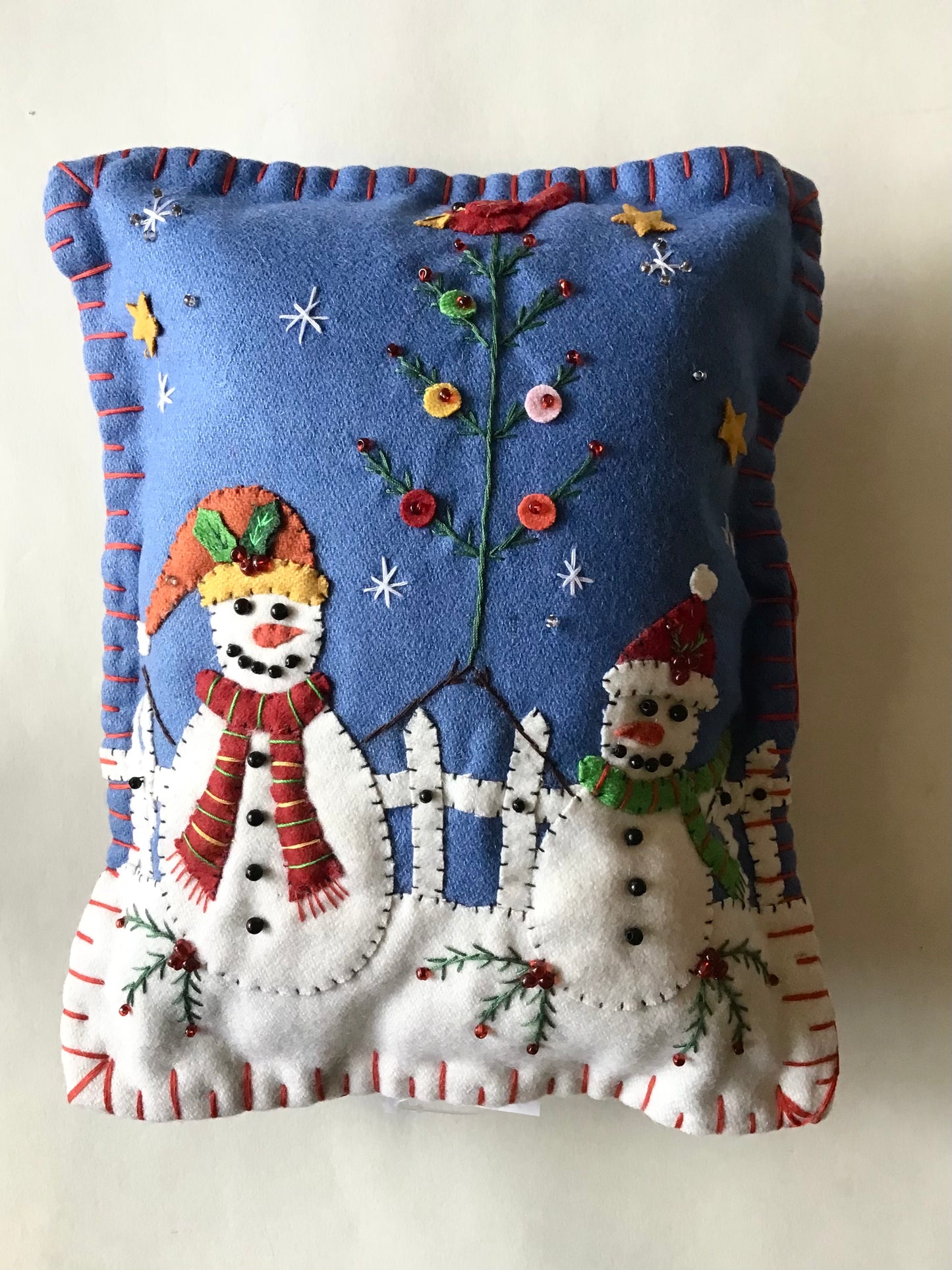 Handmade Stitch By Stitch Holiday Pillow
