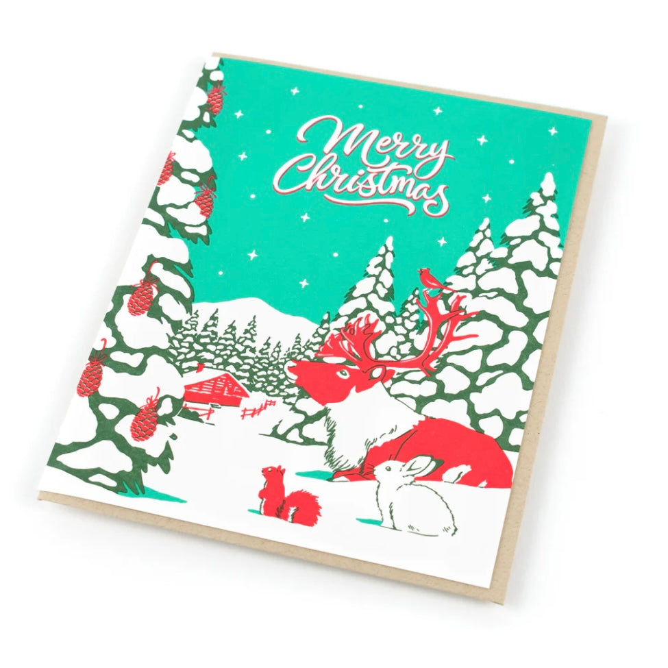 Porchlight Press Card - Country Christmas Animals