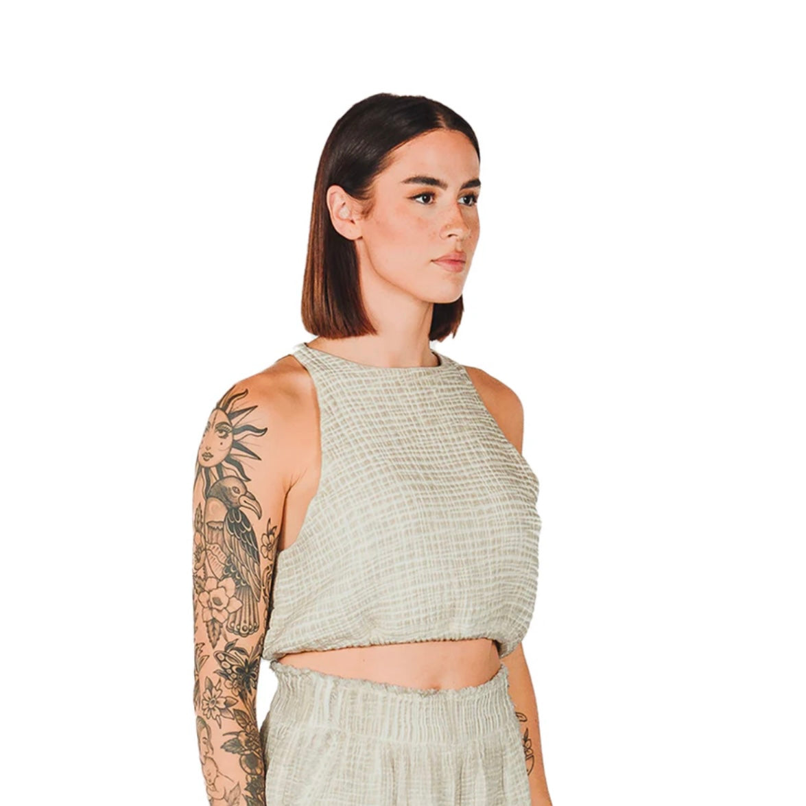 Pokoloko Crinkle Key Hole Tank Top