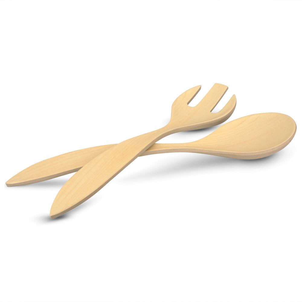 Bamboo Maple Salad Server Set