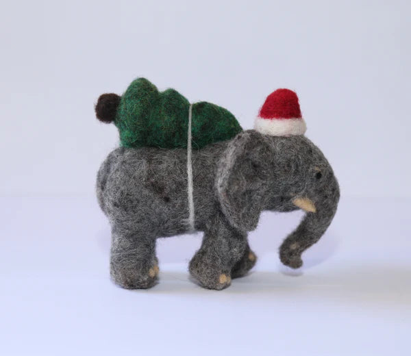 Spectacled Bear Hand Felted Ornament
