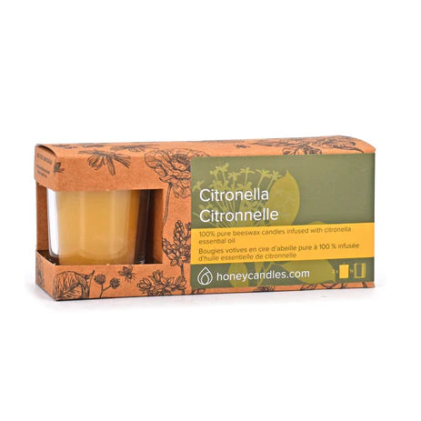 Honey Candles Beeswax Cintronella Votive (3 Pack)