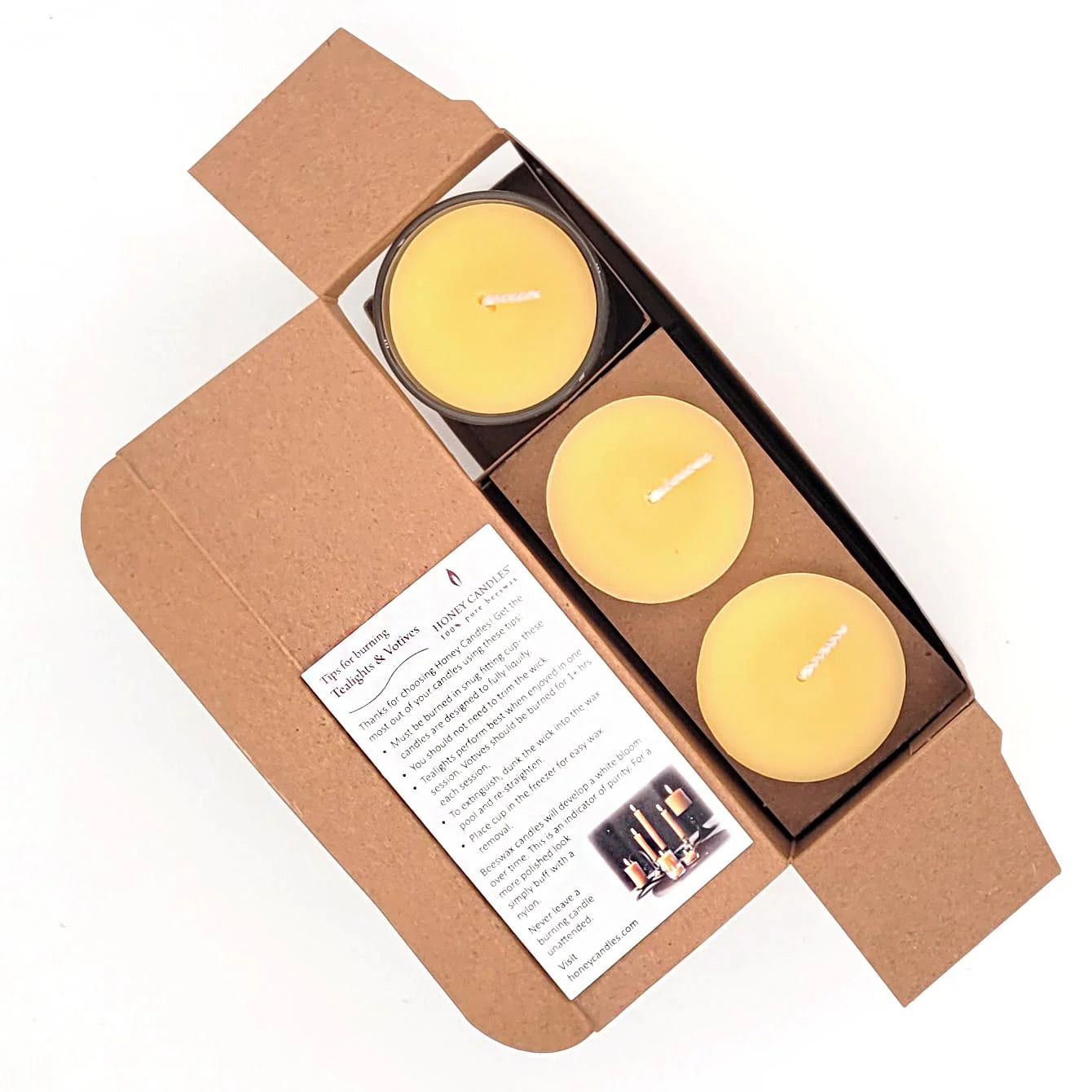 Honey Candles Beeswax Cintronella Votive (3 Pack)