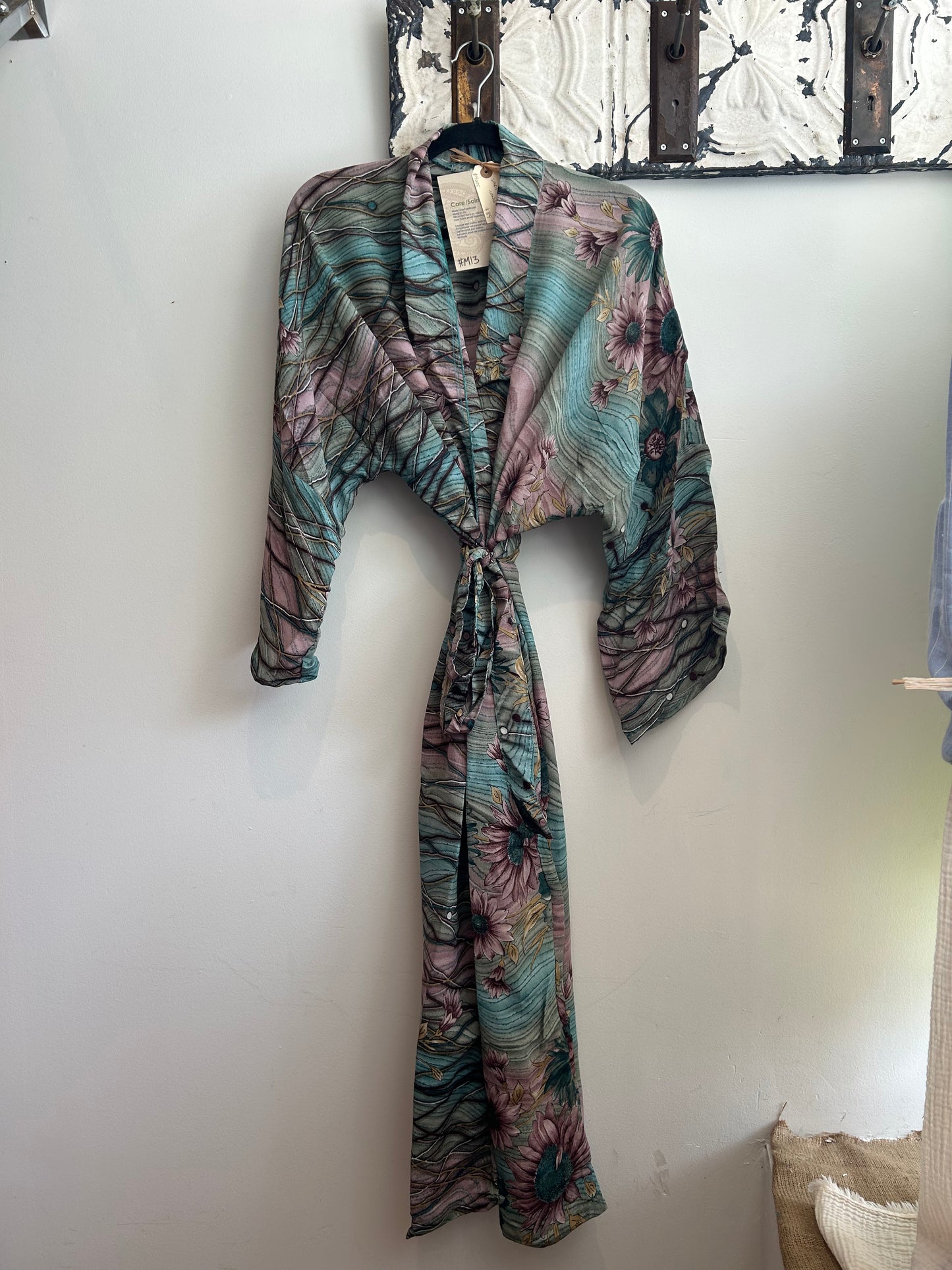 Upcycled Sari Robe - Long #M13