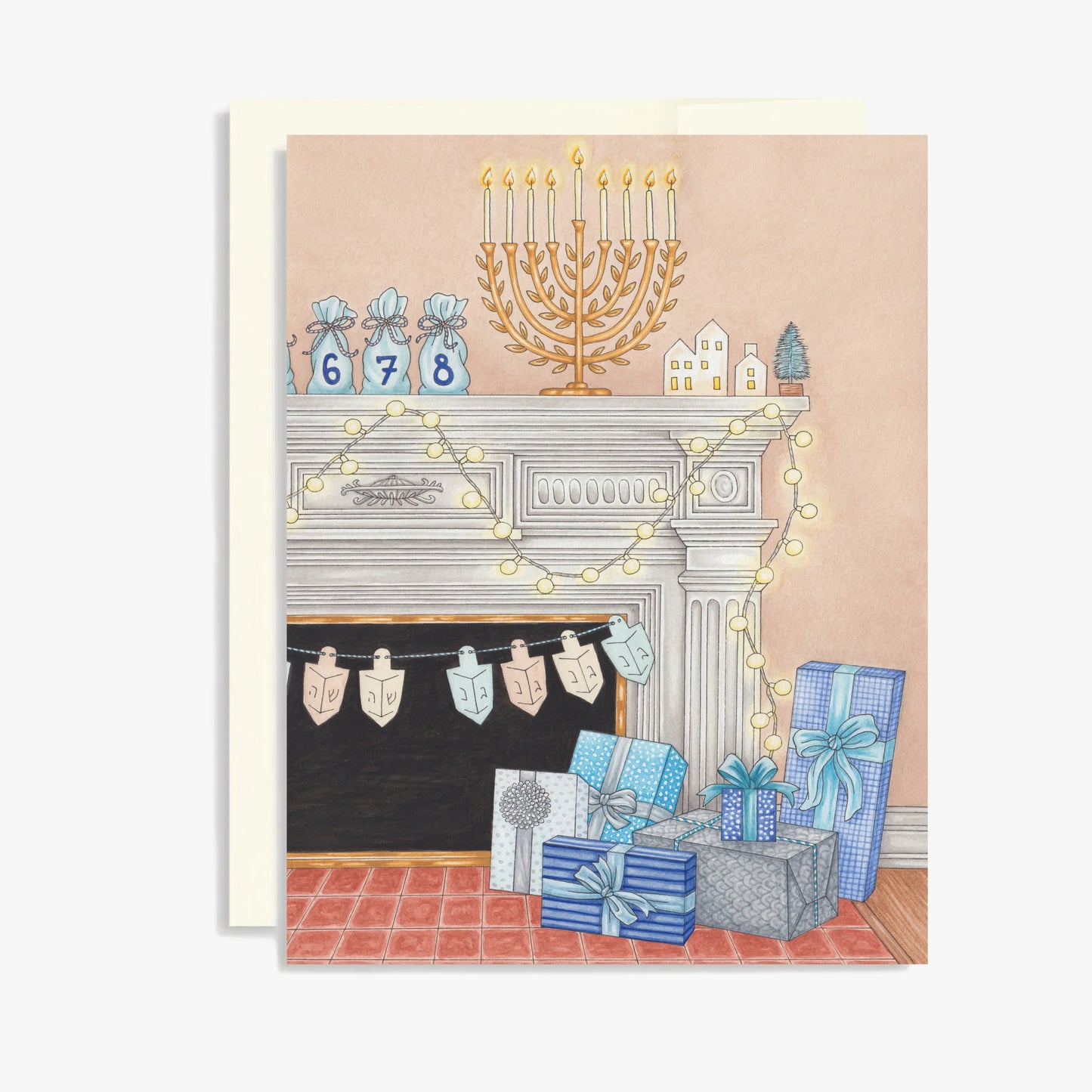 Keepsake Studio Card - Hanukkah Mantel