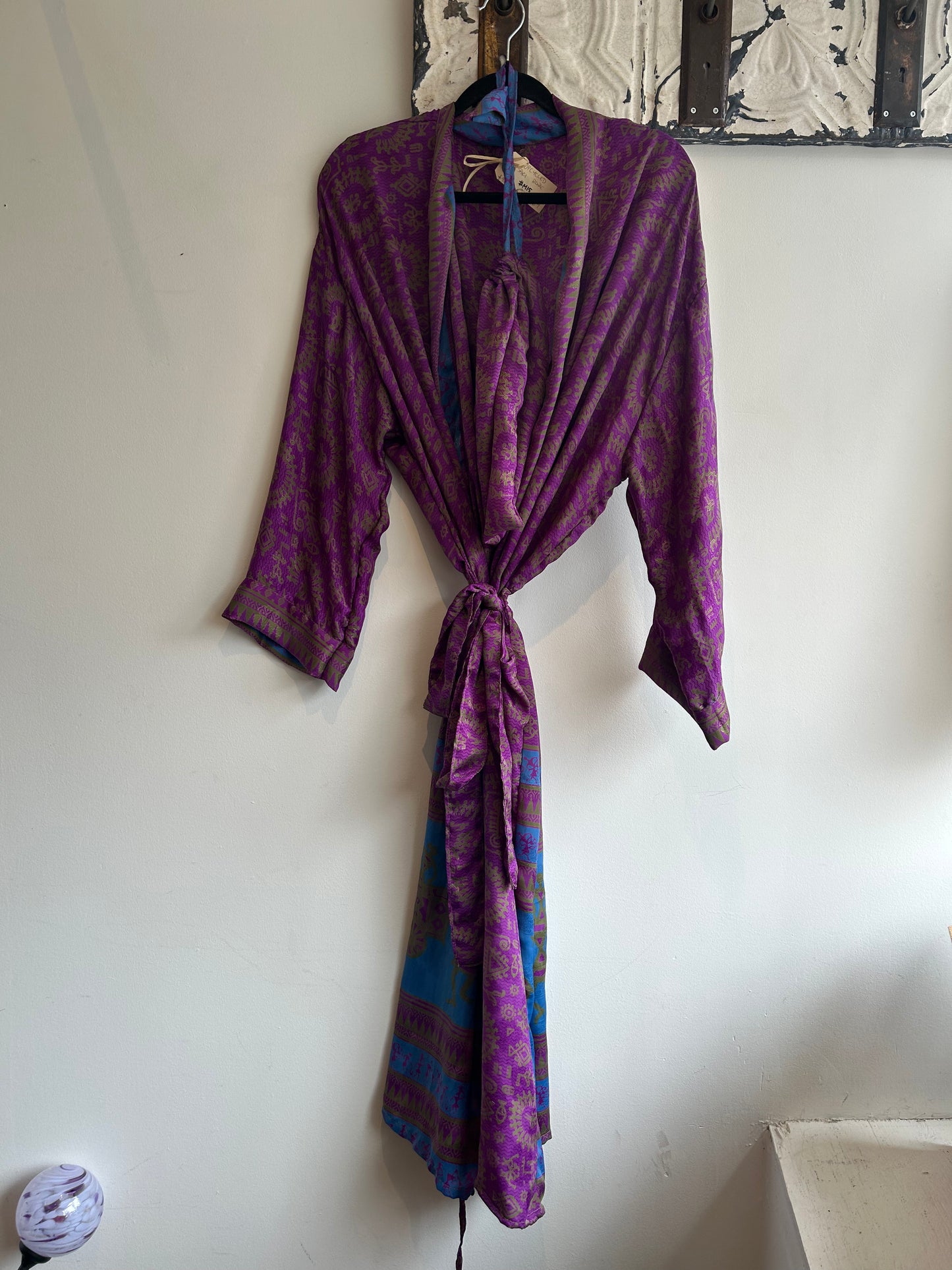 Upcycled Sari Robe - Long #M15