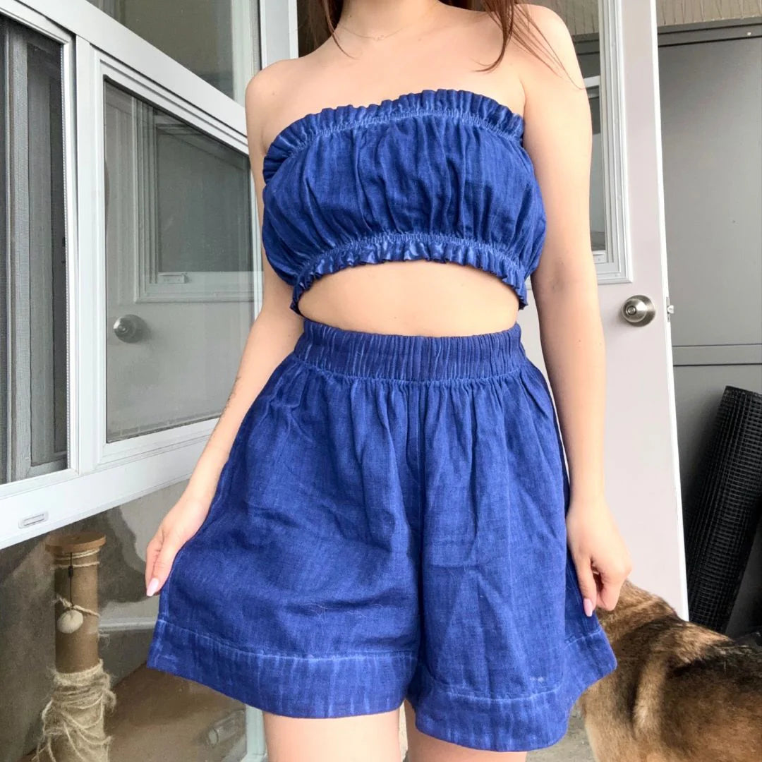 Pokoloko Linen-Cotton Relaxed Shorts