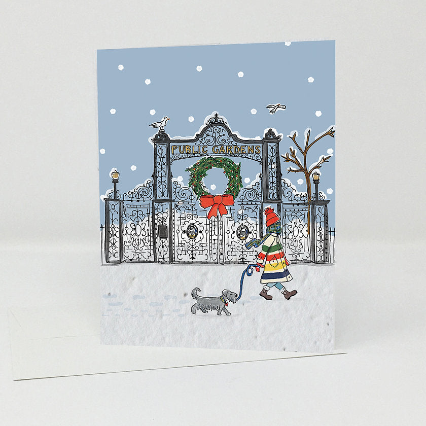 Jill & Jack Paper Plantable Card - Public Gardens Winter Holidays