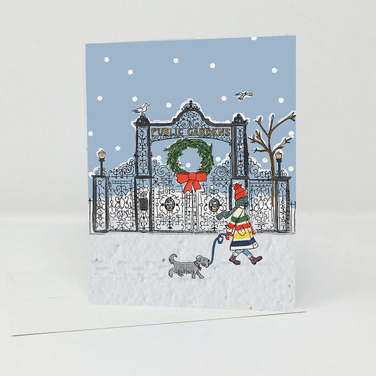 Jill & Jack Paper Plantable Card - Public Gardens Winter Holidays