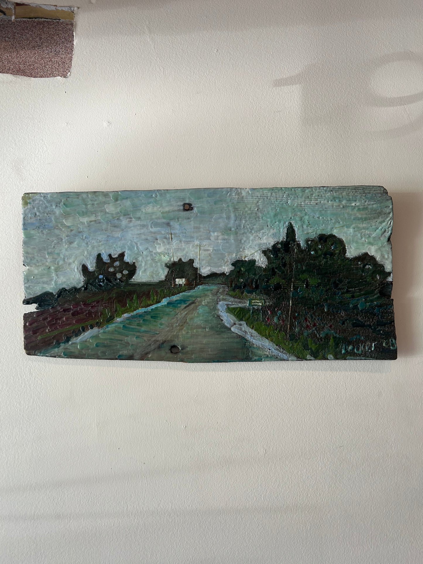 Leslie Becker Encaustic Beeswax Wood Painting