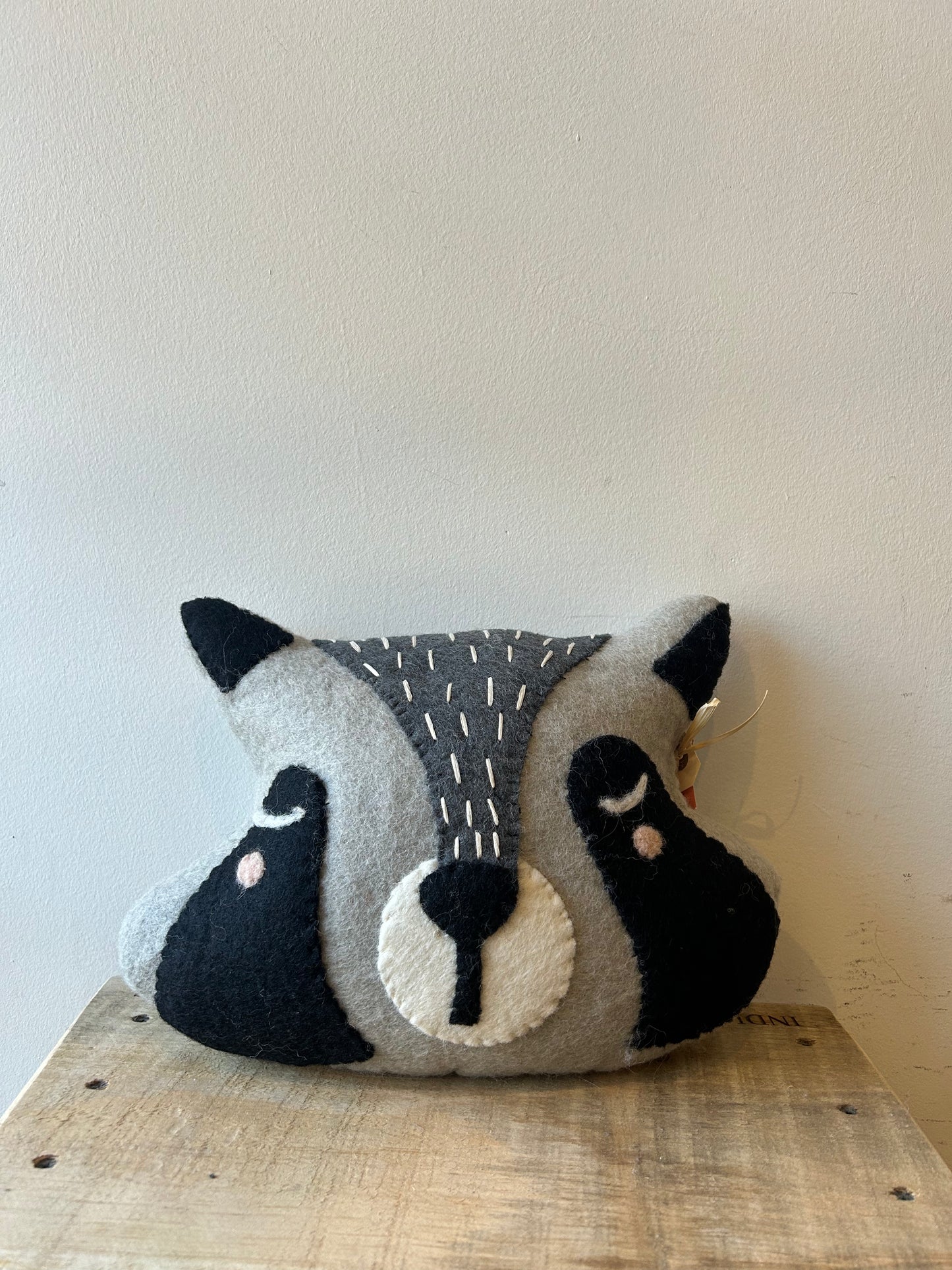 Handmade Raccoon Pillow