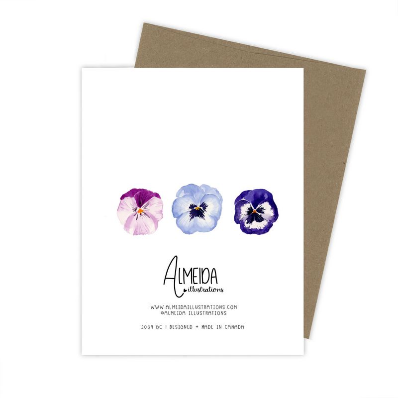 Almeida Illustrations Card - Thank You Pansies