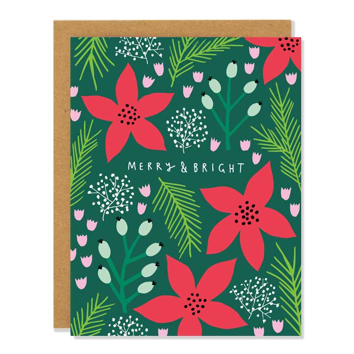 Badger and Burke Card - Merry & Bright Poinsettia