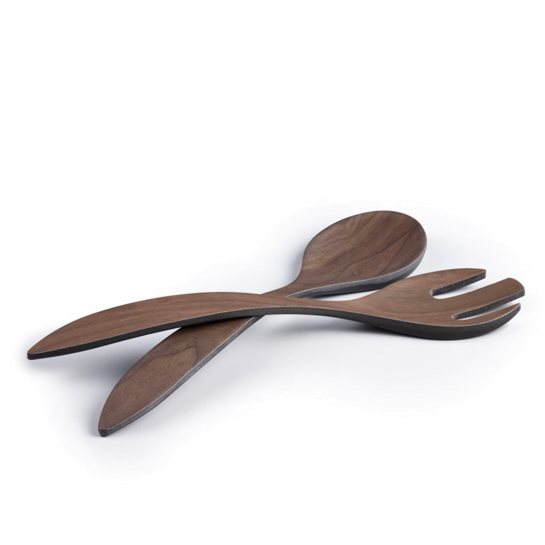 Bamboo Walnut Salad Server Set
