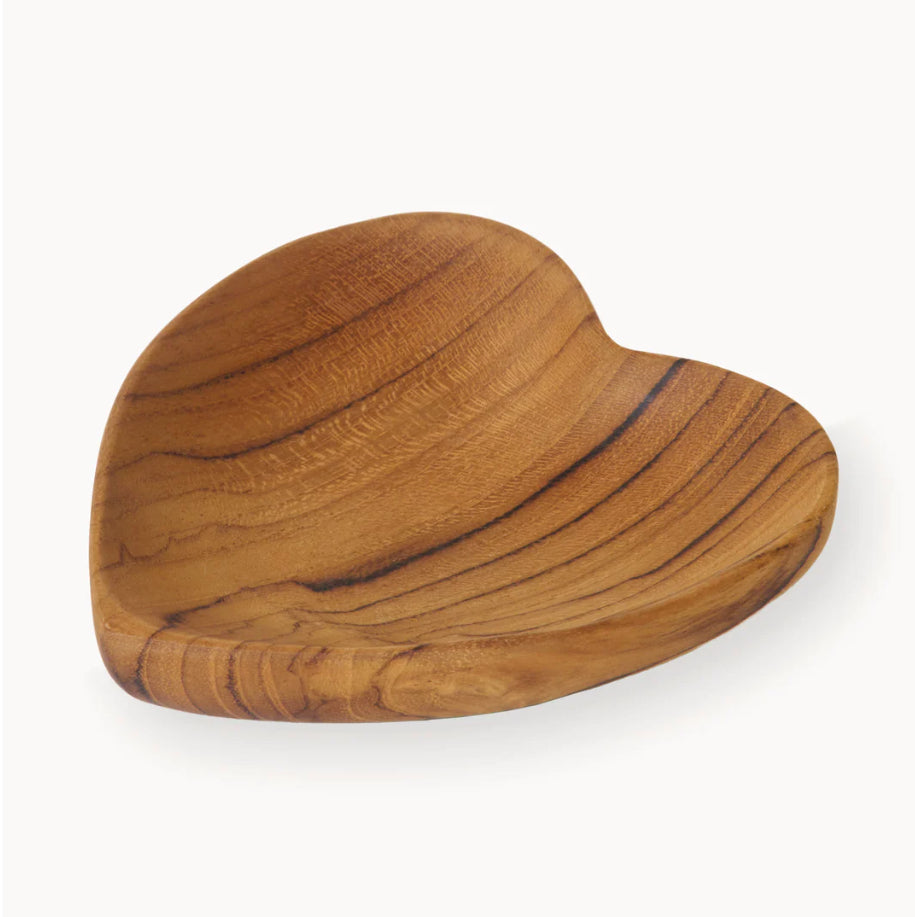 Teak Wood Heart Dish
