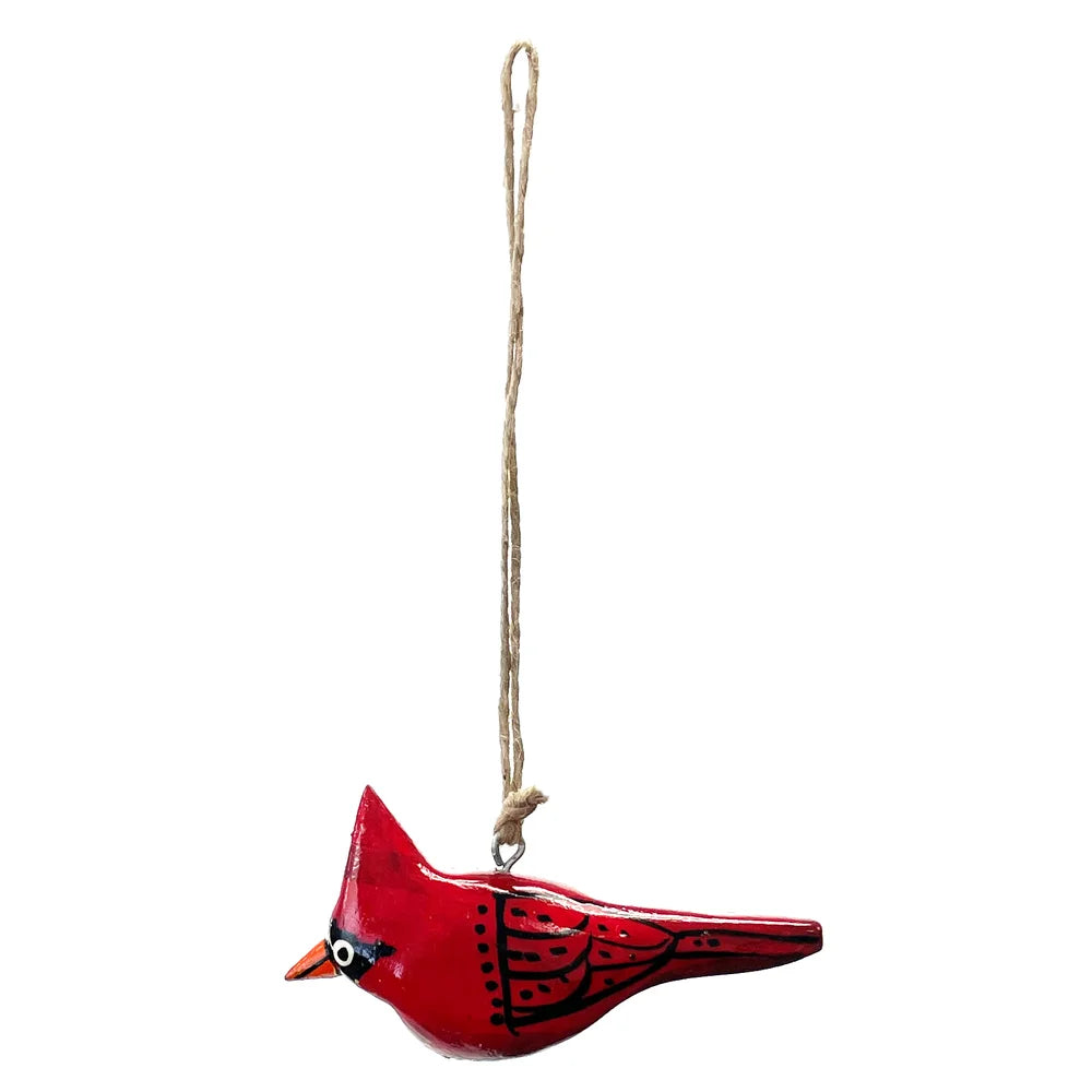 Handmade Acacia Wood Bird Ornament