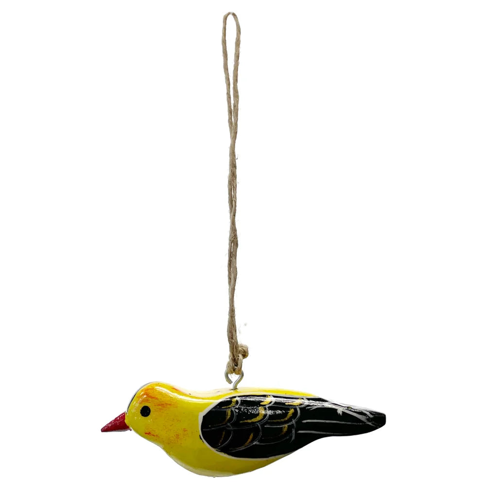 Handmade Acacia Wood Bird Ornament