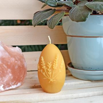 Lavender Egg Beeswax Candle