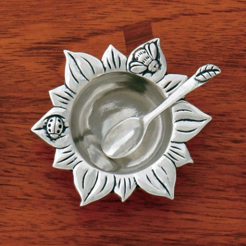 Basic Spirit Handmade Pewter Salt Cellar w/ Spoon