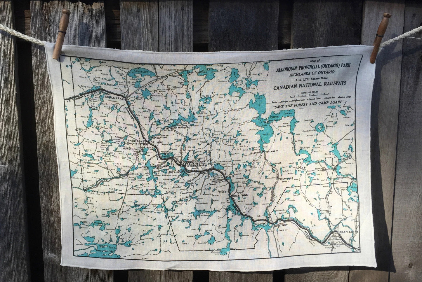 Vintage Map Linen Tea Towel