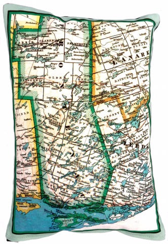 Vintage Map Pillow