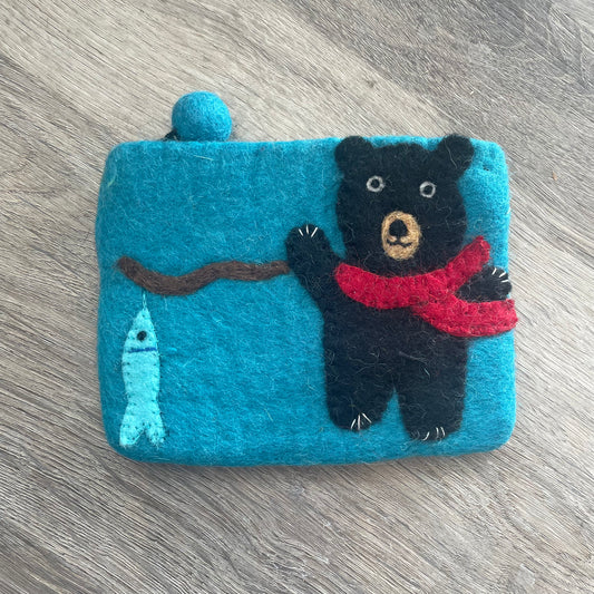 Hamro Felted Wool Coin Purse - Animals