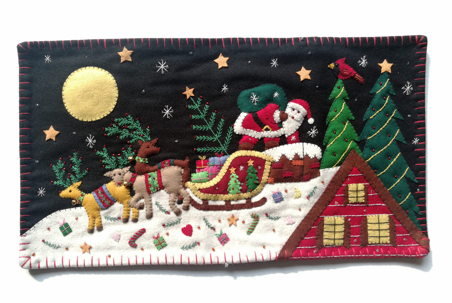 Handmade Stitch By Stitch Holiday Pillow