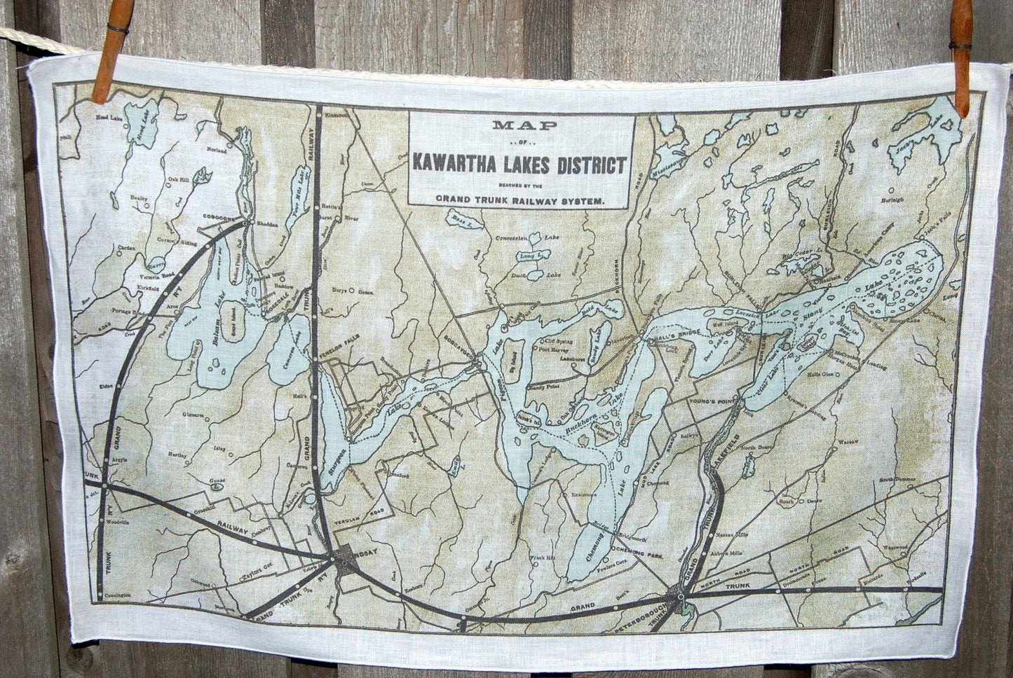 Vintage Map Linen Tea Towel