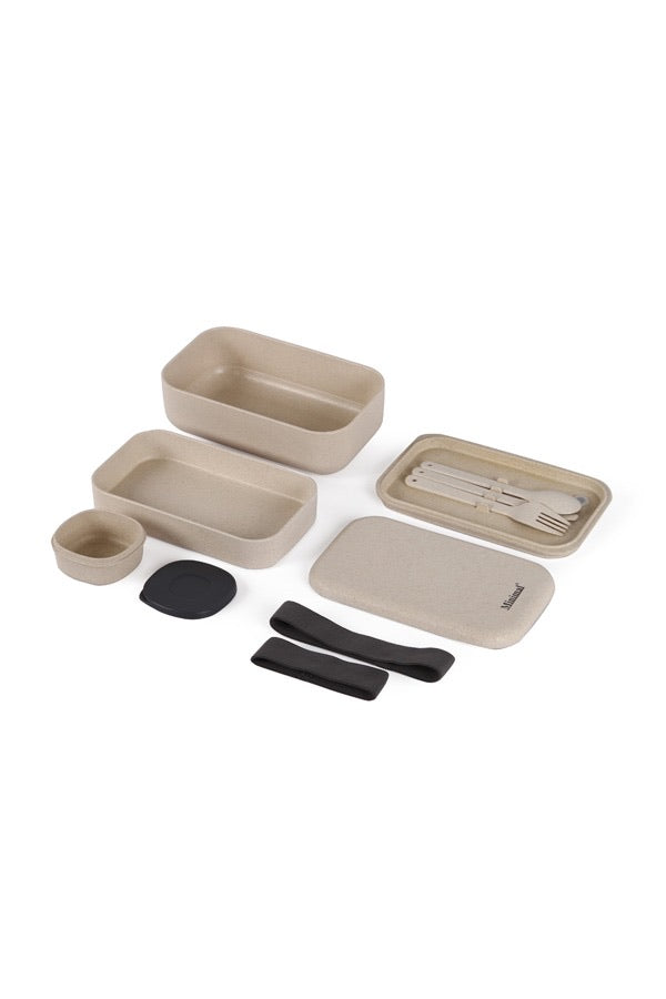 Minimal Natural Fiber Bento Box - Dual