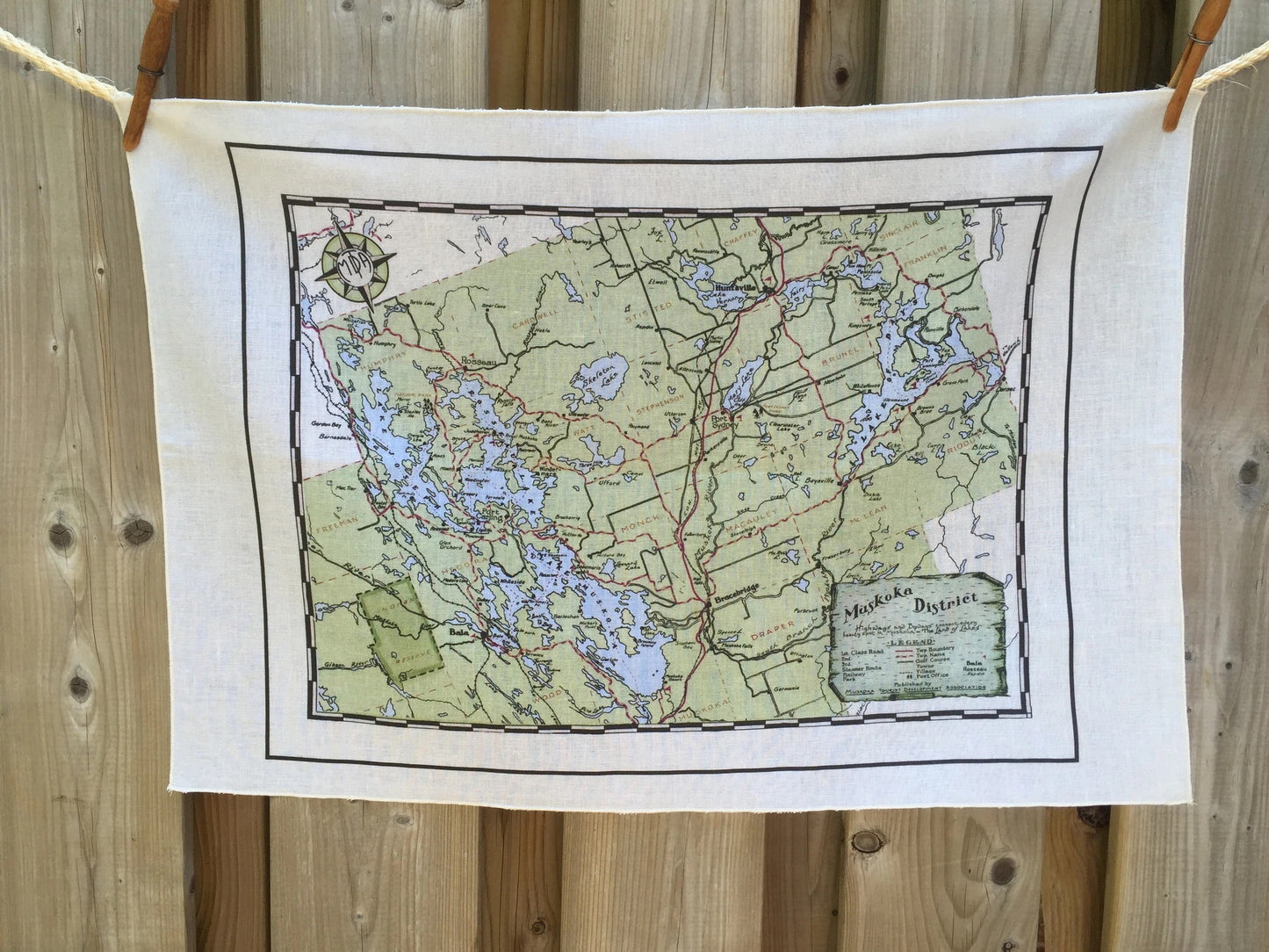 Vintage Map Linen Tea Towel