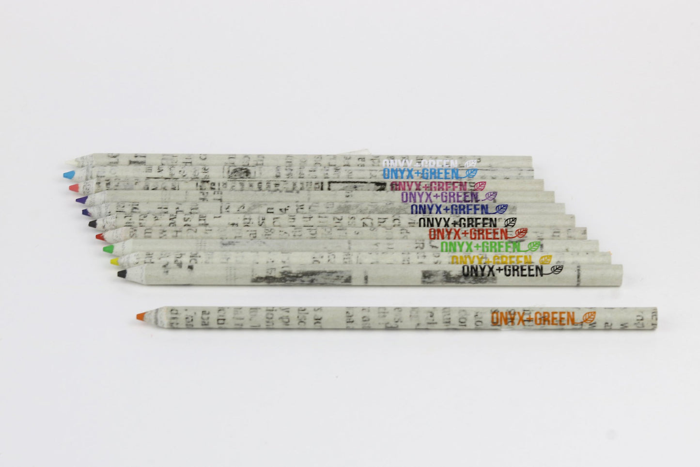 Onyx + Green Recycled Newspaper Pencils